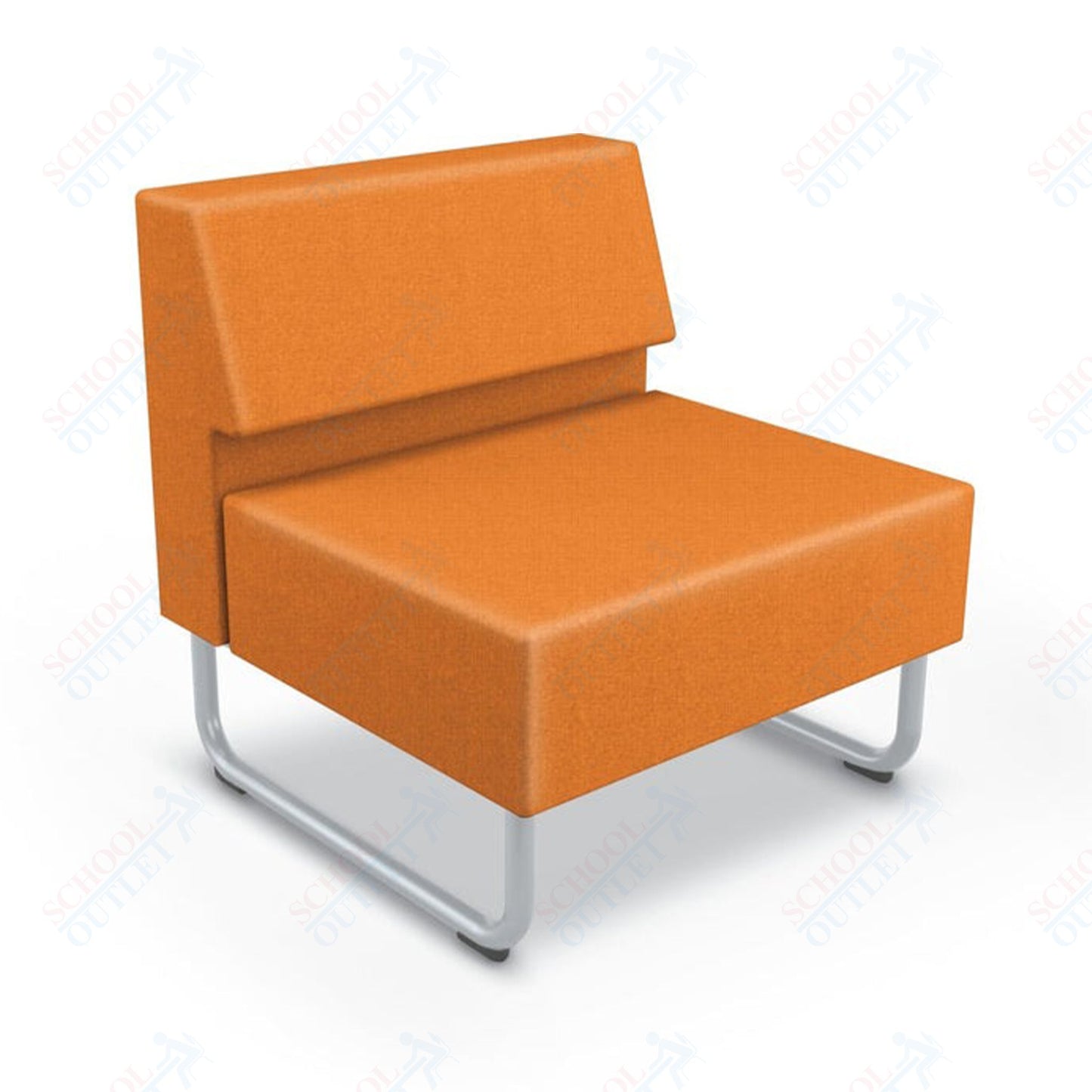 Mooreco Akt Soft Seating Lounge Chair - Armless - Grade 02 Fabric and Powder Coated Sled Legs