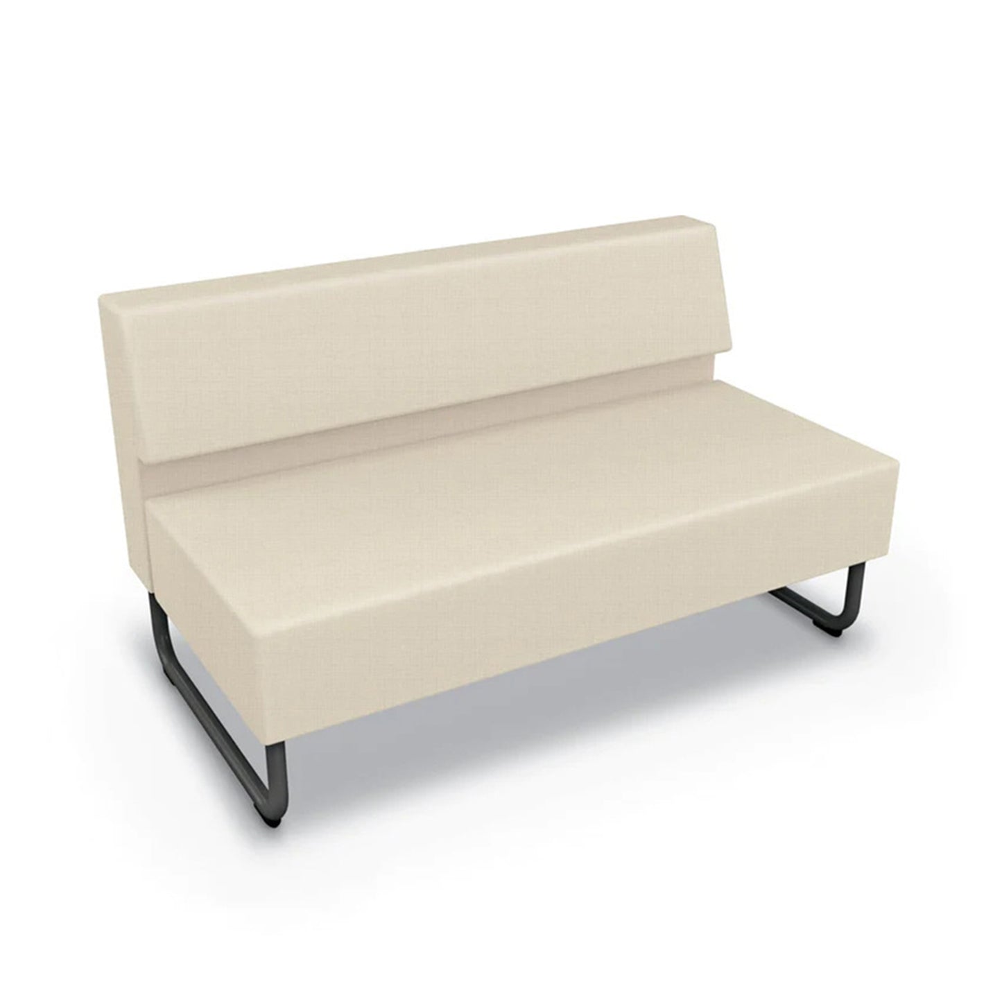 Mooreco Akt Soft Seating Lounge Loveseat - Armless - Grade 02 Fabric and Powder Coated Sled Legs