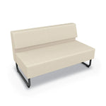 Mooreco Akt Soft Seating Lounge Loveseat - Armless - Grade 02 Fabric and Powder Coated Sled Legs