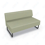 Mooreco Akt Soft Seating Lounge Loveseat - Armless - Grade 02 Fabric and Powder Coated Sled Legs