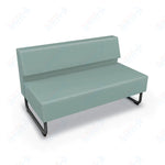 Mooreco Akt Soft Seating Lounge Loveseat - Armless - Grade 02 Fabric and Powder Coated Sled Legs