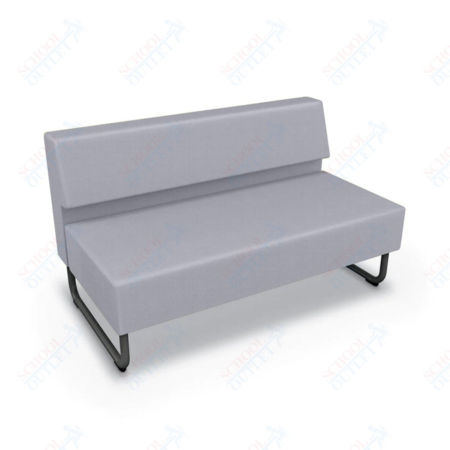 Mooreco Akt Soft Seating Lounge Loveseat - Armless - Grade 02 Fabric and Powder Coated Sled Legs