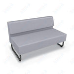 Mooreco Akt Soft Seating Lounge Loveseat - Armless - Grade 02 Fabric and Powder Coated Sled Legs