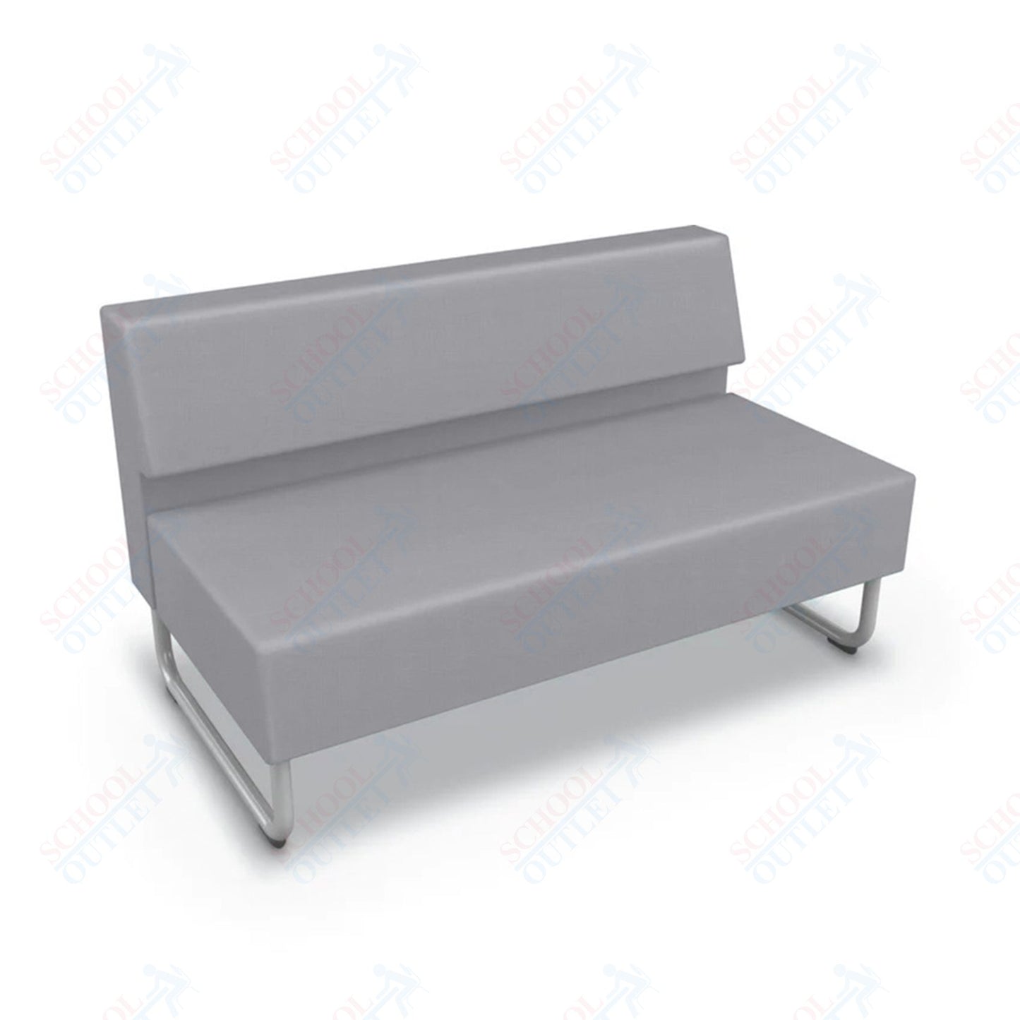 Mooreco Akt Soft Seating Lounge Loveseat - Armless - Grade 02 Fabric and Powder Coated Sled Legs