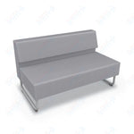 Mooreco Akt Soft Seating Lounge Loveseat - Armless - Grade 02 Fabric and Powder Coated Sled Legs