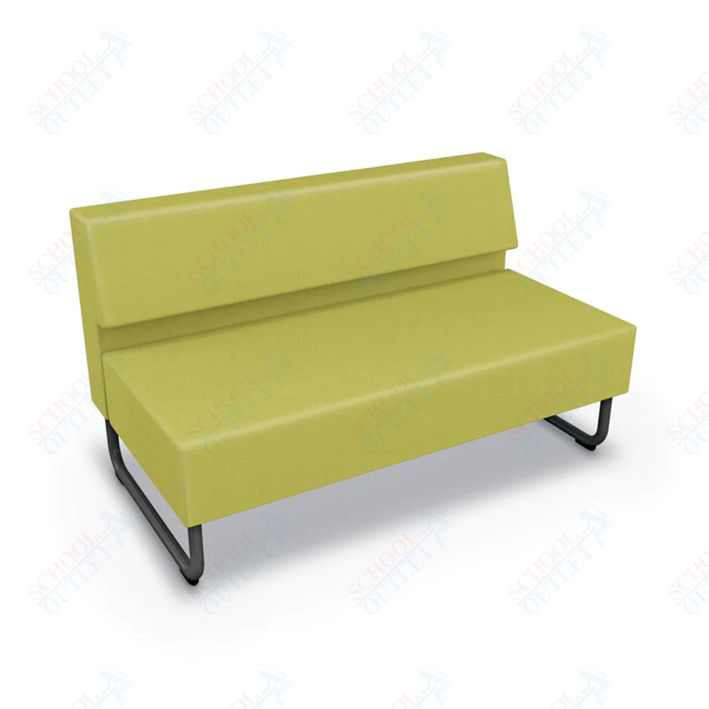 Mooreco Akt Soft Seating Lounge Loveseat - Armless - Grade 02 Fabric and Powder Coated Sled Legs