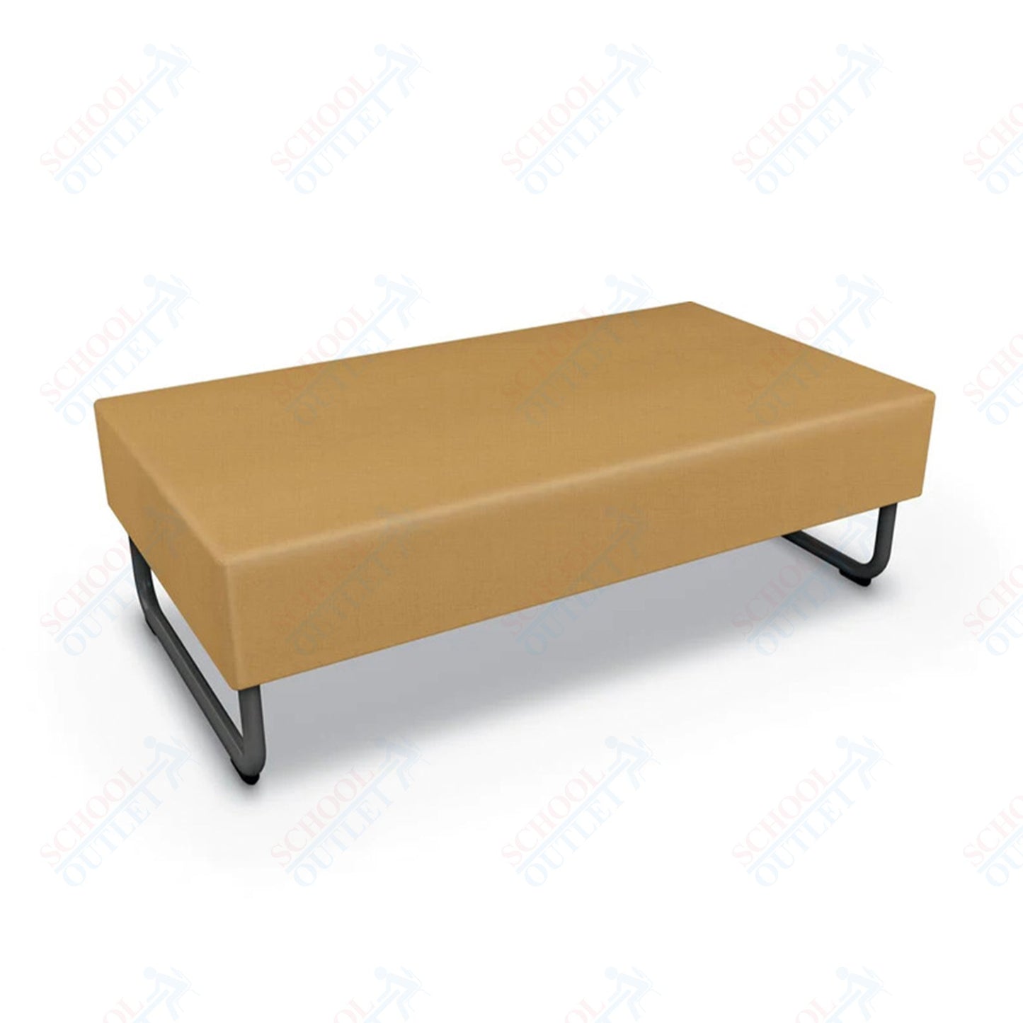 Mooreco Akt Soft Seating Lounge Loveseat Bench - Grade 02 Fabric and Powder Coated Sled Legs