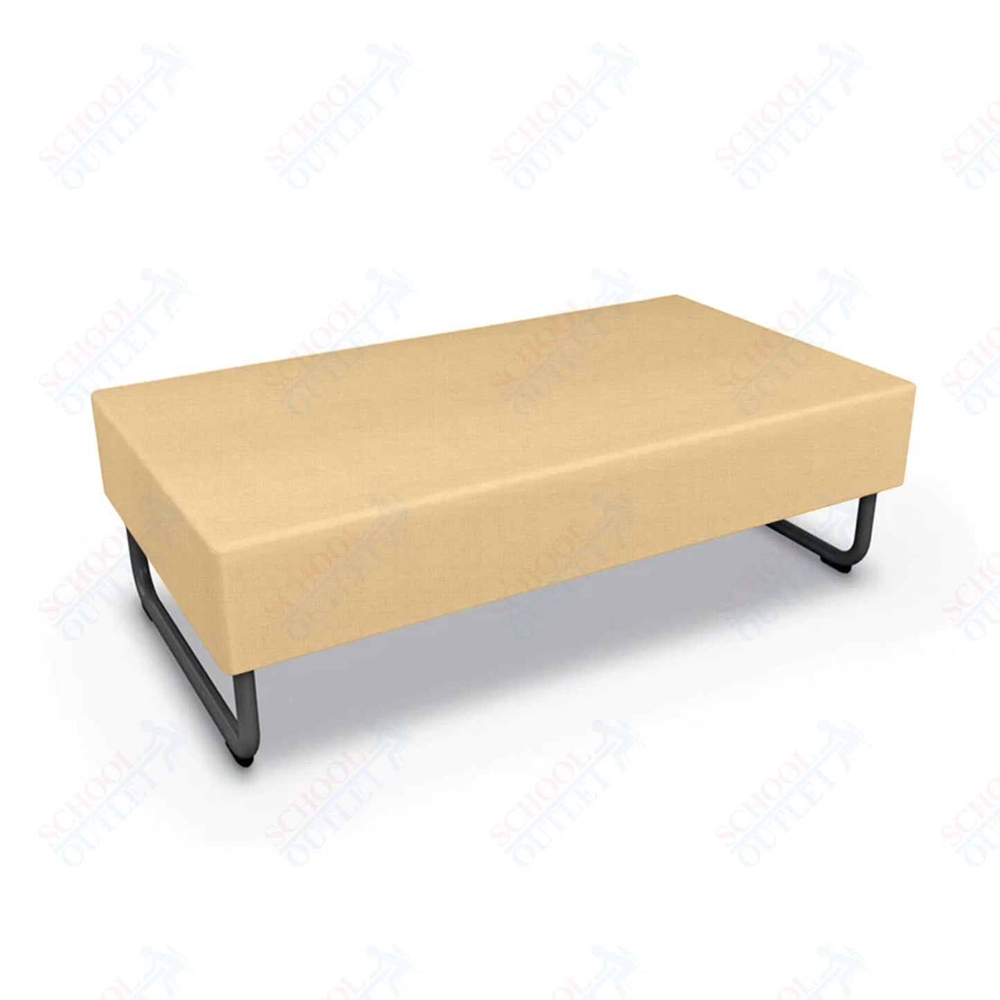 Mooreco Akt Soft Seating Lounge Loveseat Bench - Grade 02 Fabric and Powder Coated Sled Legs