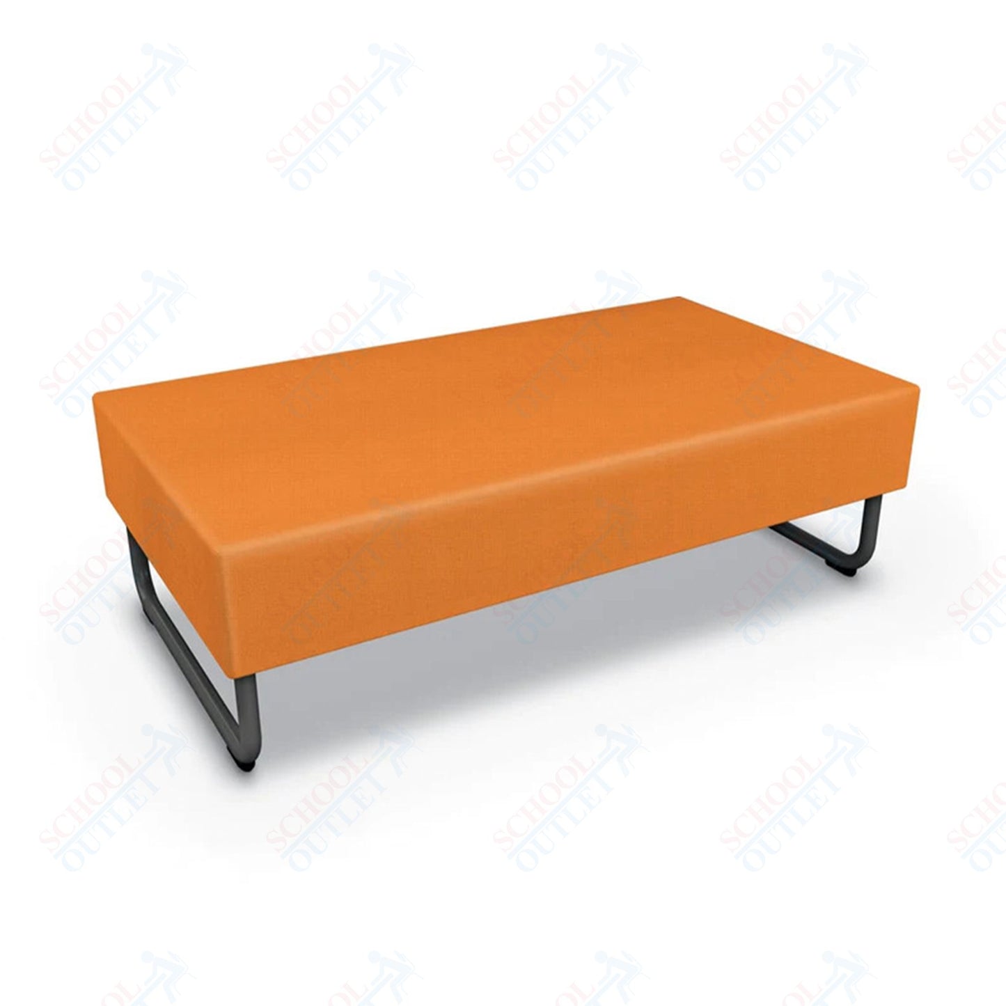 Mooreco Akt Soft Seating Lounge Loveseat Bench - Grade 02 Fabric and Powder Coated Sled Legs