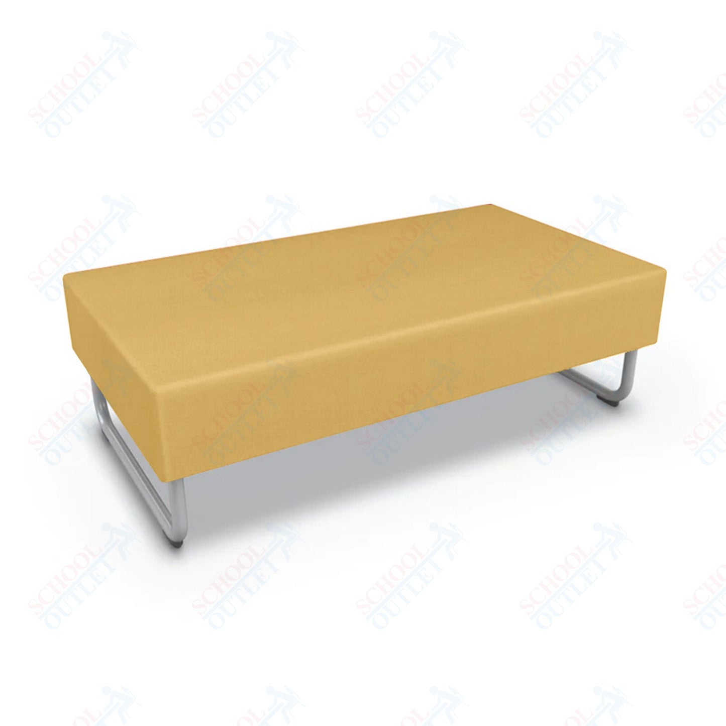 Mooreco Akt Soft Seating Lounge Loveseat Bench - Grade 02 Fabric and Powder Coated Sled Legs