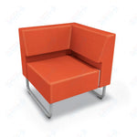 Mooreco Akt Soft Seating Lounge Corner Chair - Grade 02 Fabric and Powder Coated Sled Legs
