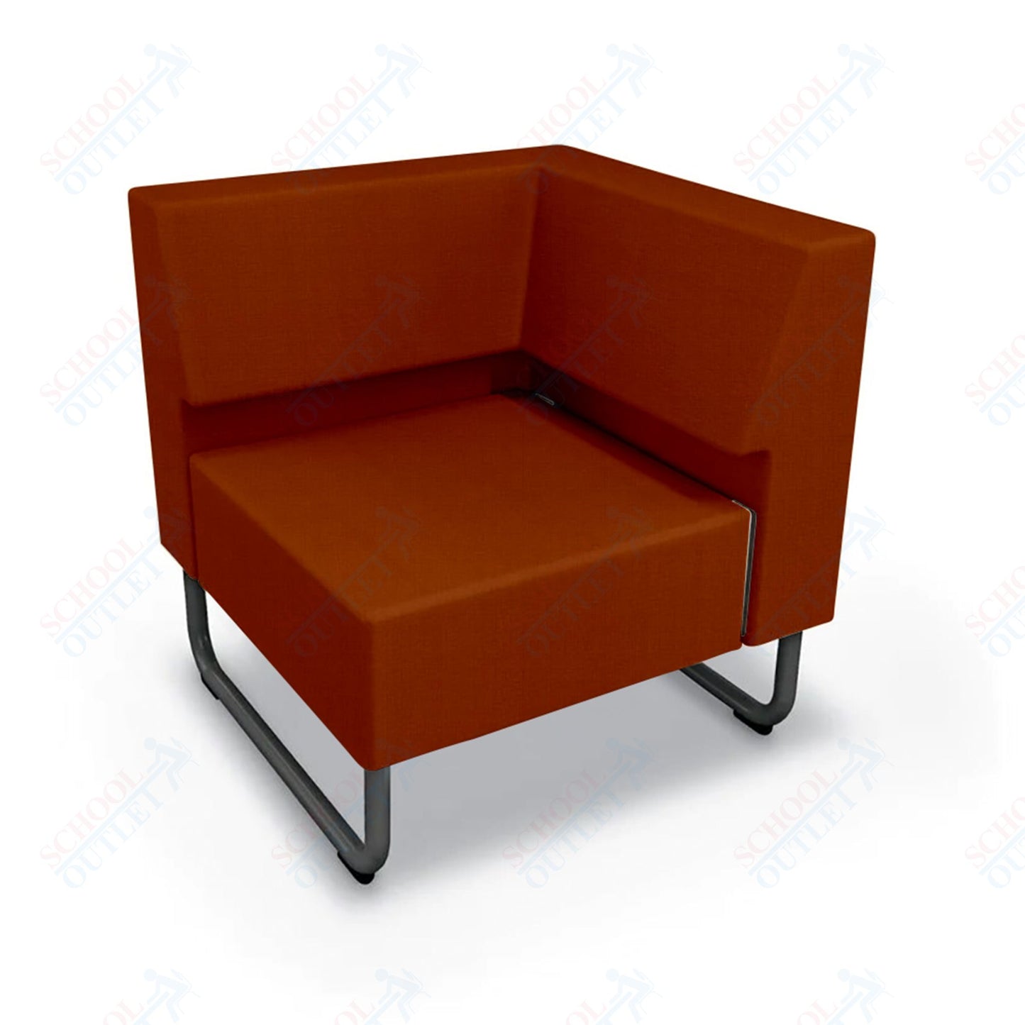 Mooreco Akt Soft Seating Lounge Corner Chair - Grade 02 Fabric and Powder Coated Sled Legs