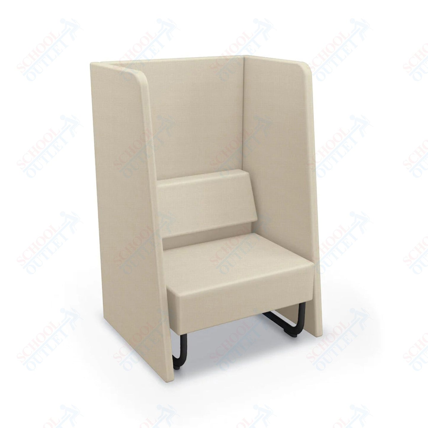Mooreco Akt Soft Seating Lounge High Back Chair - Grade 02 Fabric and Powder Coated Sled Legs