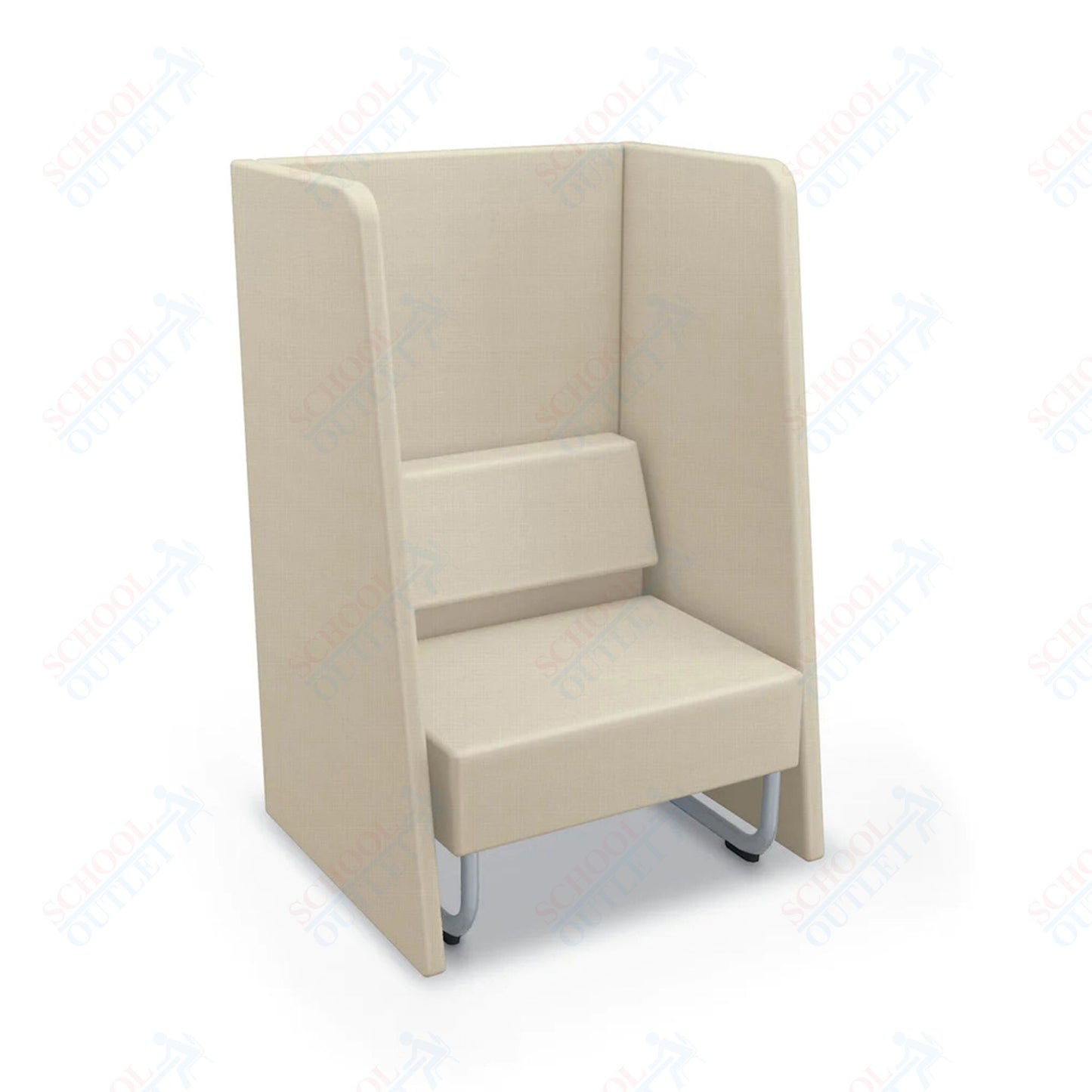 Mooreco Akt Soft Seating Lounge High Back Chair - Grade 02 Fabric and Powder Coated Sled Legs
