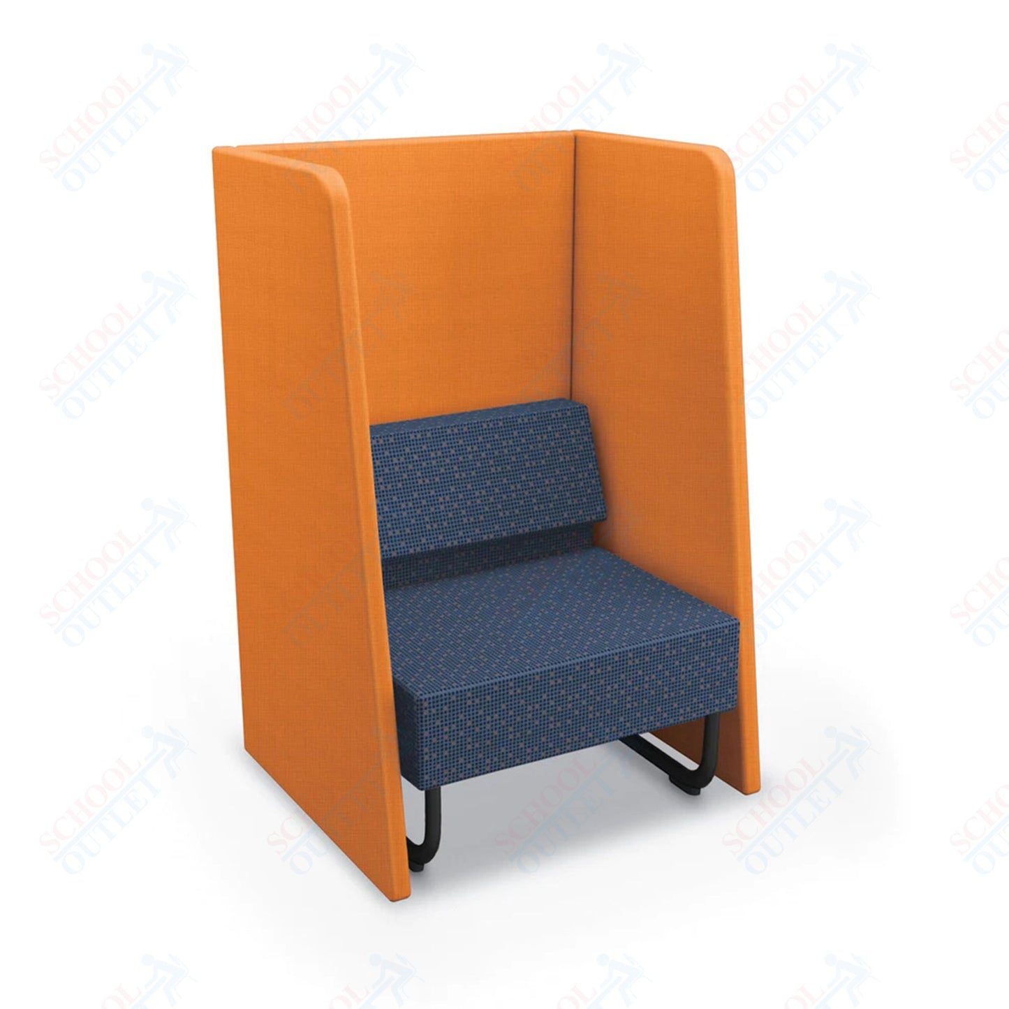 Mooreco Akt Soft Seating Lounge High Back Chair - Grade 02 Fabric and Powder Coated Sled Legs