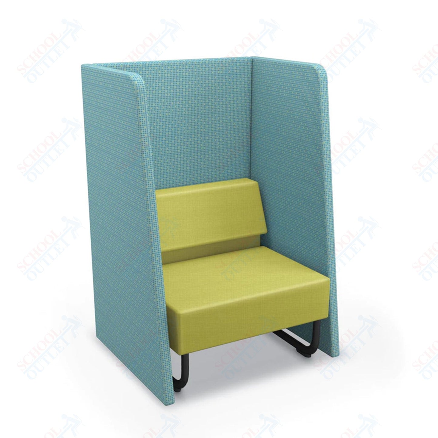Mooreco Akt Soft Seating Lounge High Back Chair - Grade 02 Fabric and Powder Coated Sled Legs