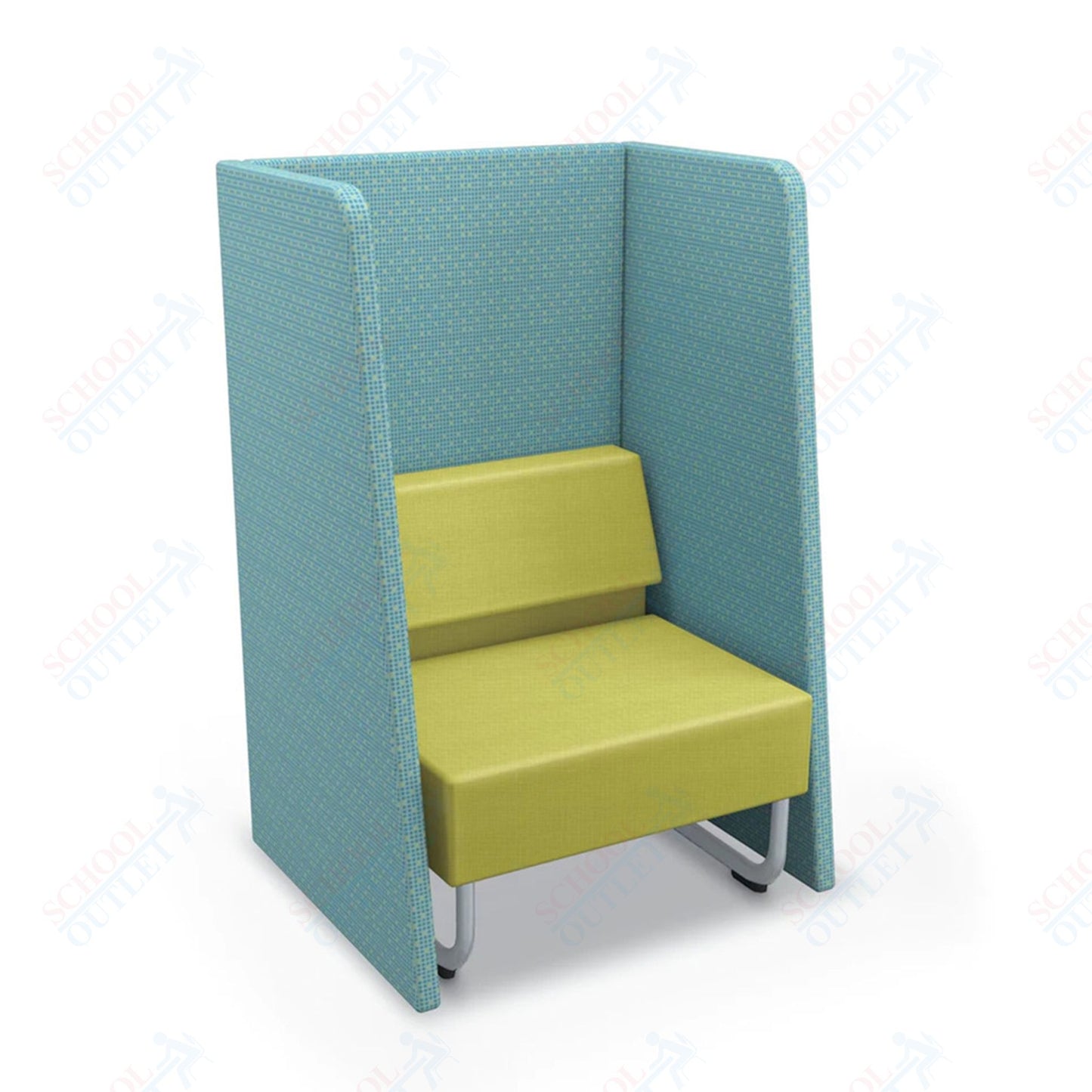Mooreco Akt Soft Seating Lounge High Back Chair - Grade 02 Fabric and Powder Coated Sled Legs