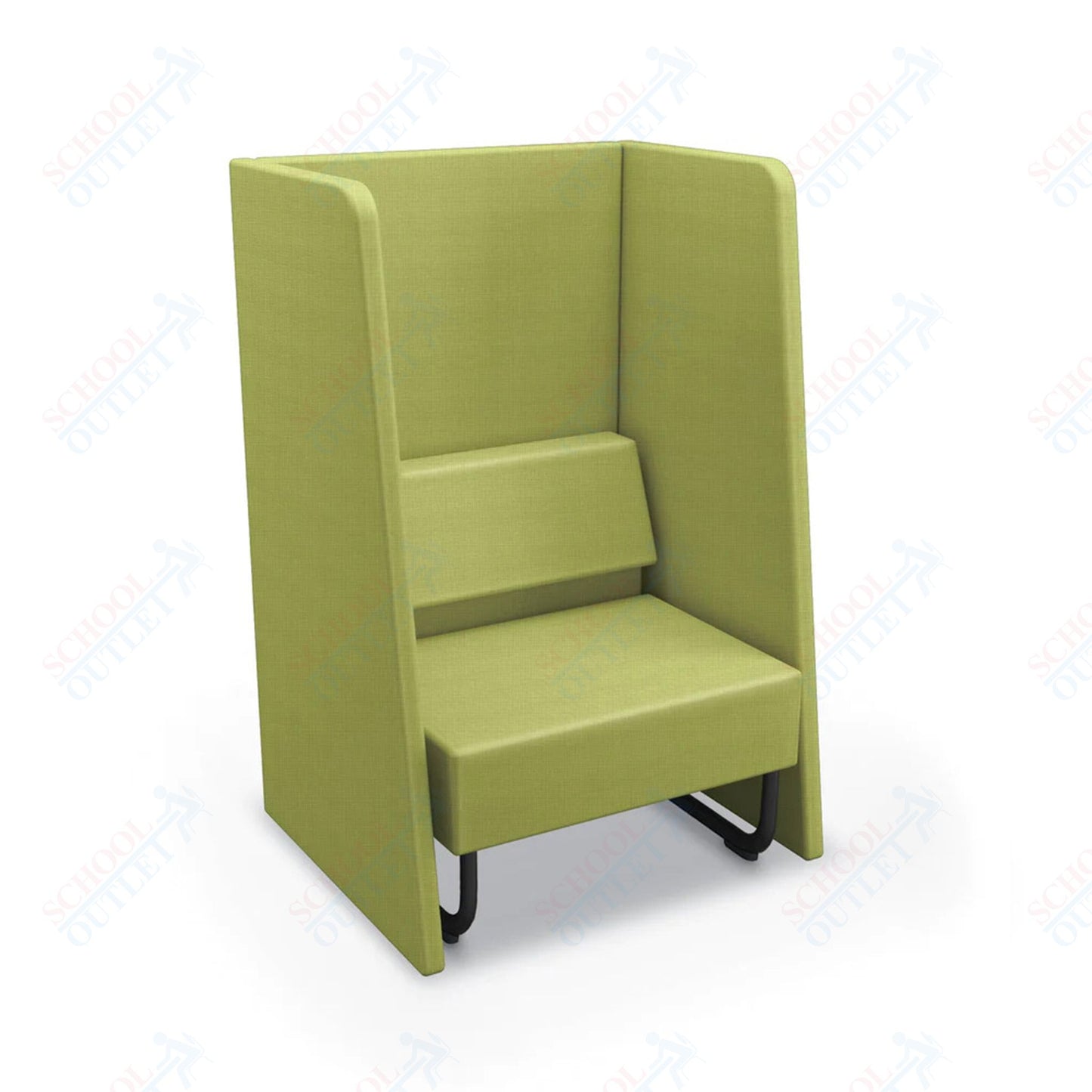 Mooreco Akt Soft Seating Lounge High Back Chair - Grade 02 Fabric and Powder Coated Sled Legs