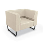 Mooreco Akt Soft Seating Lounge Chair - Both Arms - Grade 02 Fabric and Powder Coated Sled Legs