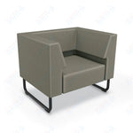 Mooreco Akt Soft Seating Lounge Chair - Both Arms - Grade 02 Fabric and Powder Coated Sled Legs