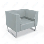 Mooreco Akt Soft Seating Lounge Chair - Both Arms - Grade 02 Fabric and Powder Coated Sled Legs