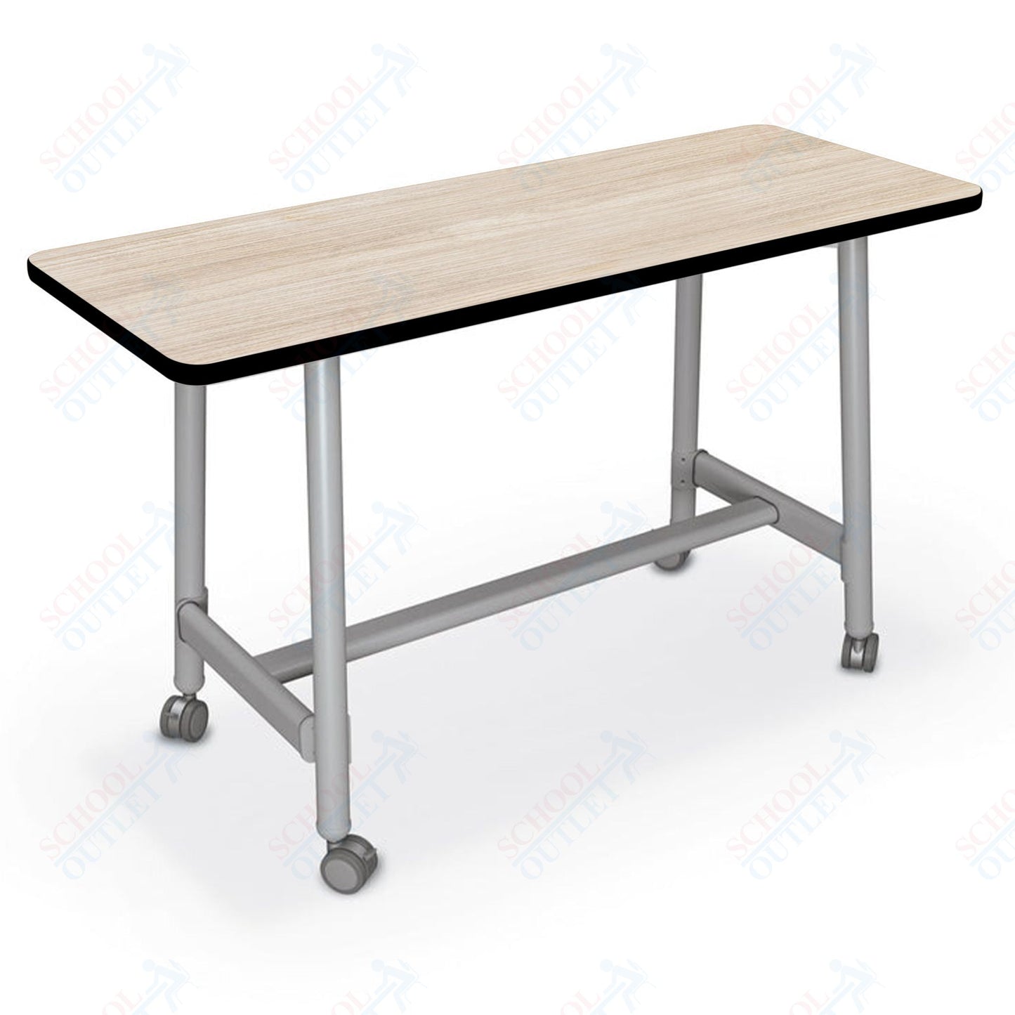 Mooreco Akt Table – 24"D x 60"W Rectangle, Laminate or Butcher Block Top , Fixed Height Available in 29"H, 36"H, or 42"H