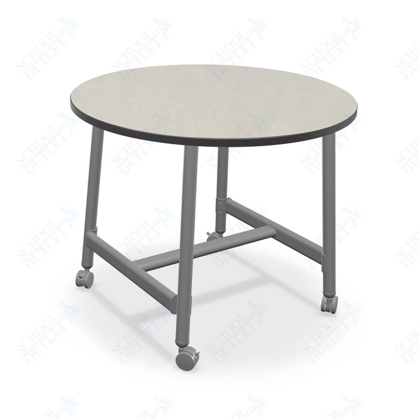 Mooreco Akt Table – 36" Round, Laminate Top, Fixed Height Available in 29"H, 36"H, or 42"H