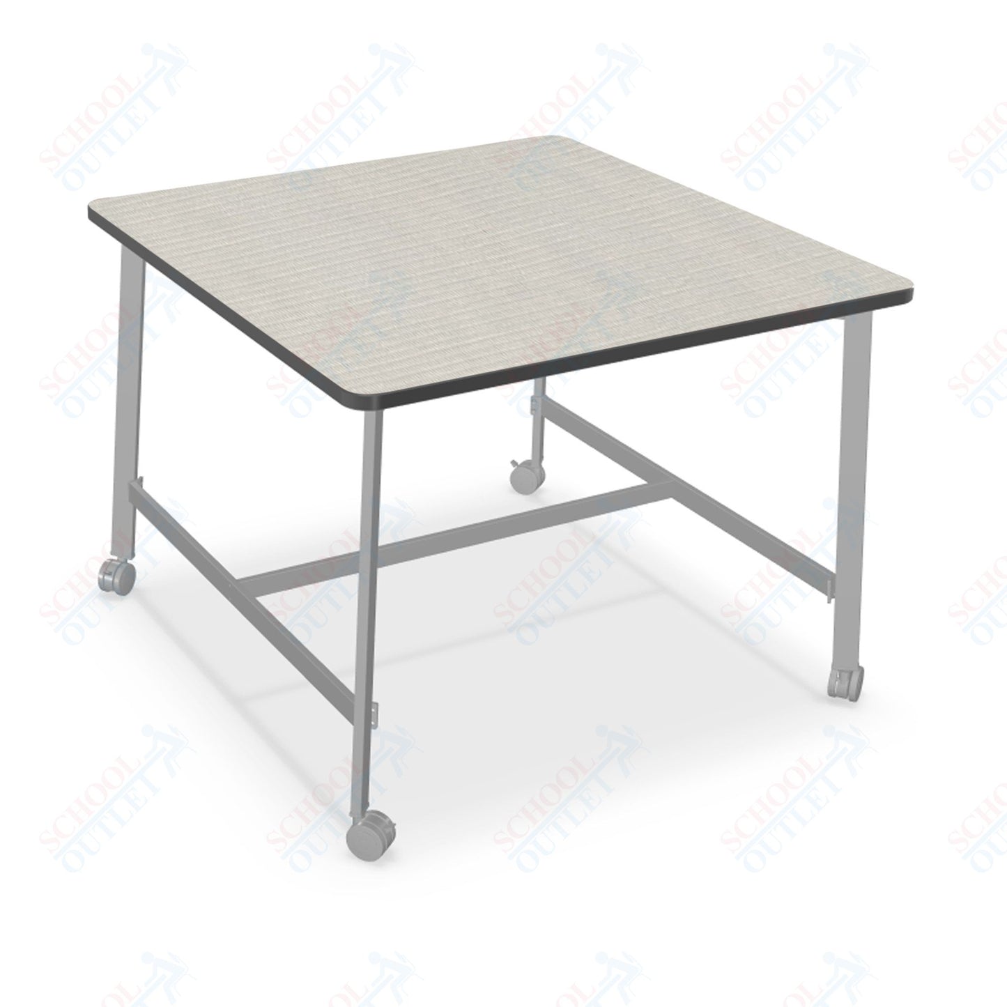 Mooreco Akt Table – 48" Square, Laminate Top, Fixed Height Available in 29"H, 36"H, or 42"H