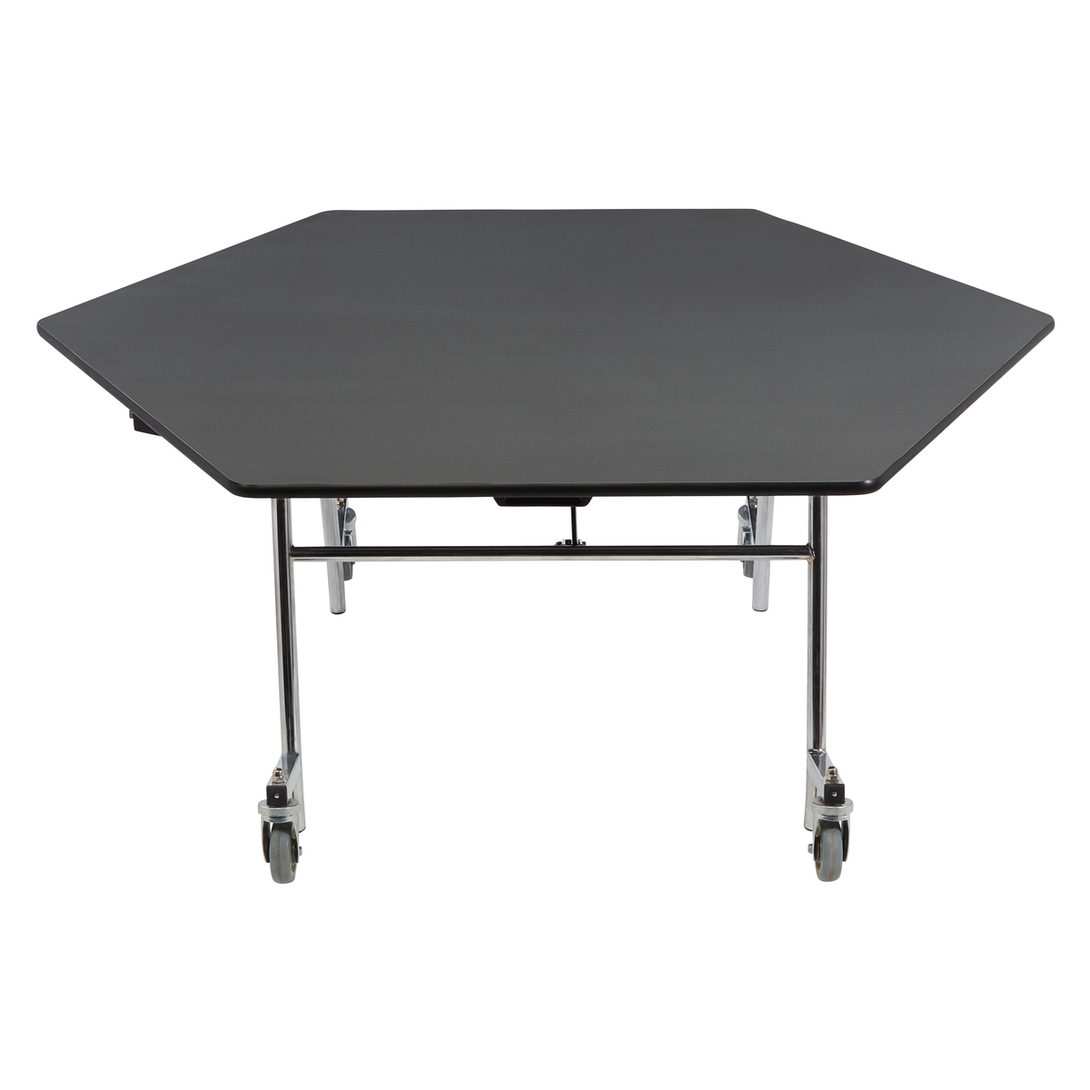 NPS EasyFold Mobile Cafeteria Hexagon Folding Table - 60"W x 60"L x 32"H (NPS-MTSSF-60H-XXX32)