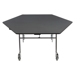 NPS EasyFold Mobile Cafeteria Hexagon Folding Table - 60"W x 60"L x 27"H (NPS-MTSSF-60H-XXX27)