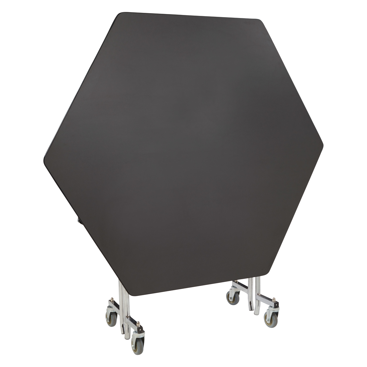 NPS EasyFold Mobile Cafeteria Hexagon Folding Table - 60"W x 60"L x 42"H (NPS-MTSSF-60H-XXX42)