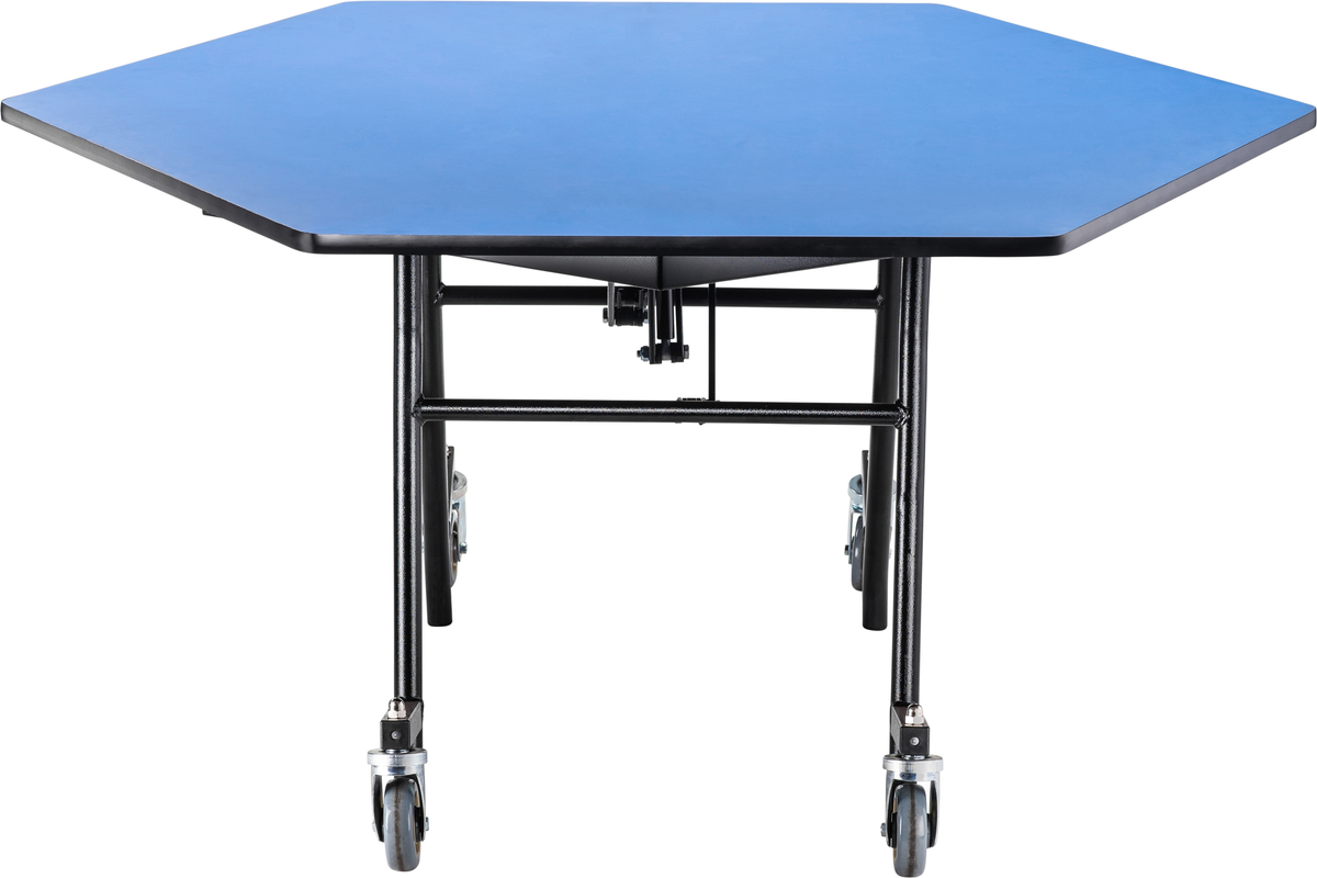 NPS EasyFold Mobile Cafeteria Hexagon Folding Table - 48"W x 48"L x 29"H (NPS-MTSSF-48H-XXX)