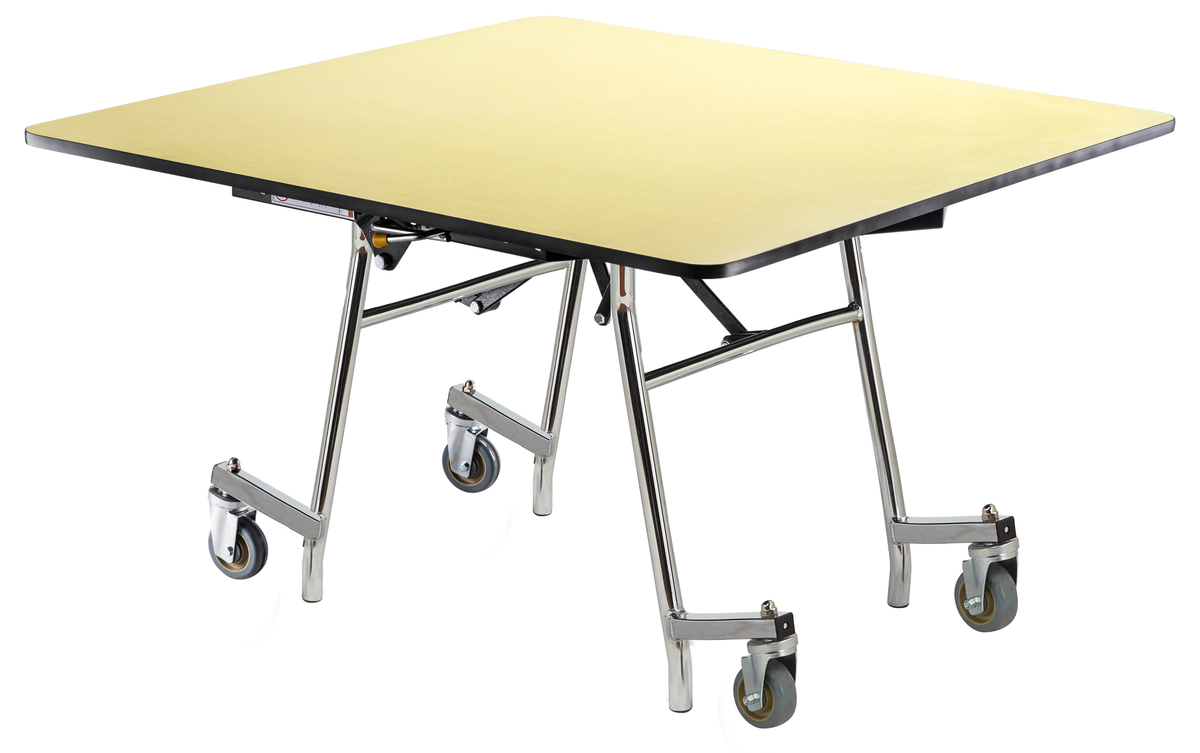 NPS EasyFold Mobile Cafeteria Square Folding Table - 48"W x 48"L x 27"H (NPS-MTSSF-48Q-XXX27)