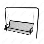 MyTcoat - Contoured Swing Outdoor Bench with Arm - Inground Mount 4' L (MYT-BCA04-68)