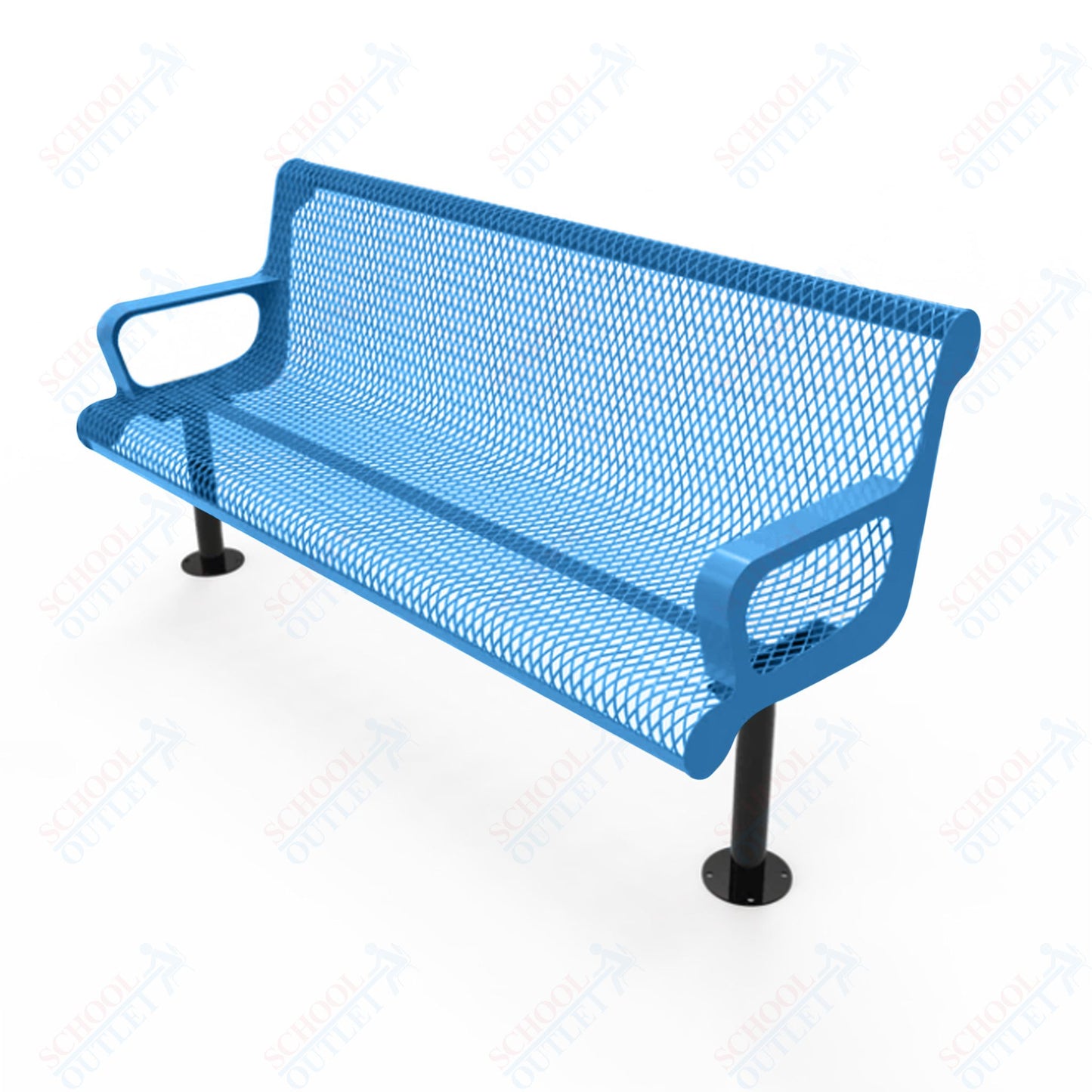 MyTcoat - Contoured Outdoor Bench with Arm - Surface Mount 6' L (MYT-BCA06-44)