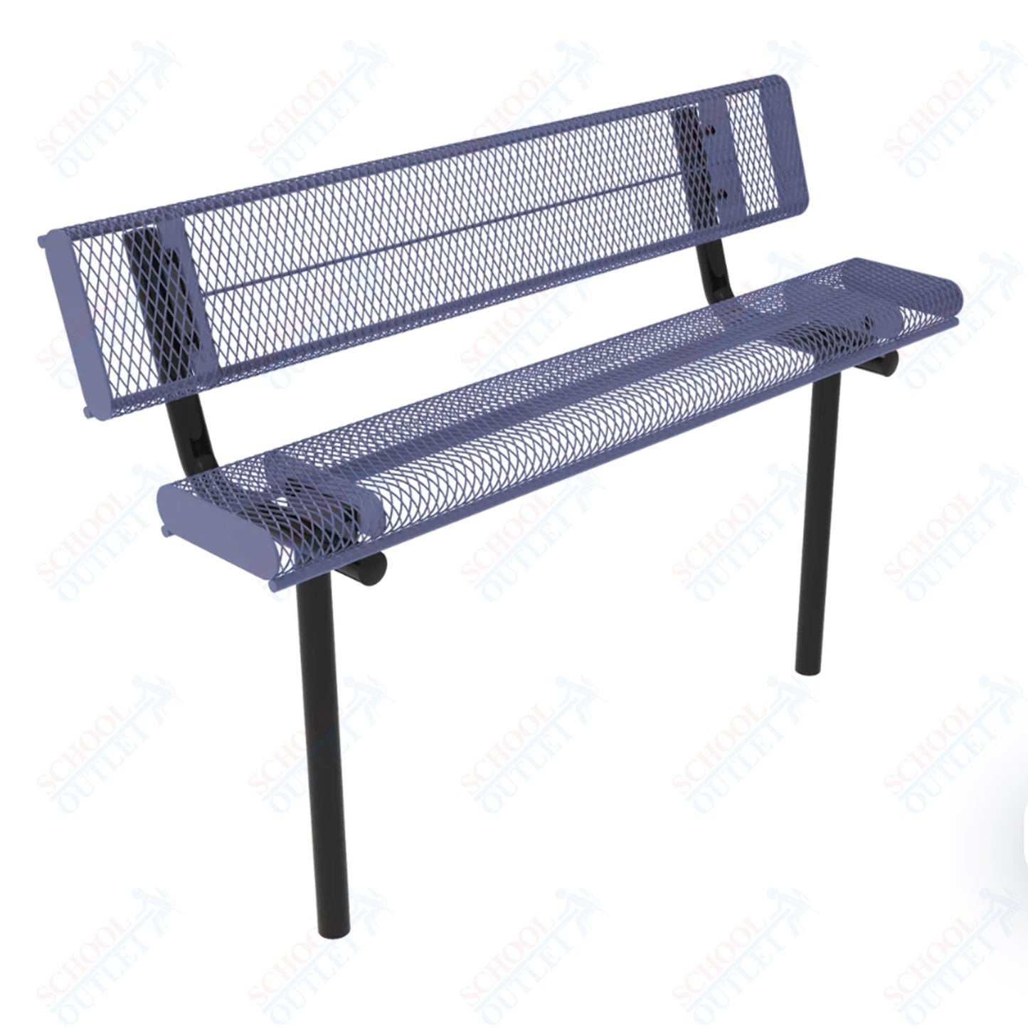 MyTcoat - Rolled Edges Outdoor Bench with Back 4' L - Inground Mount (MYT-BRE04-19)