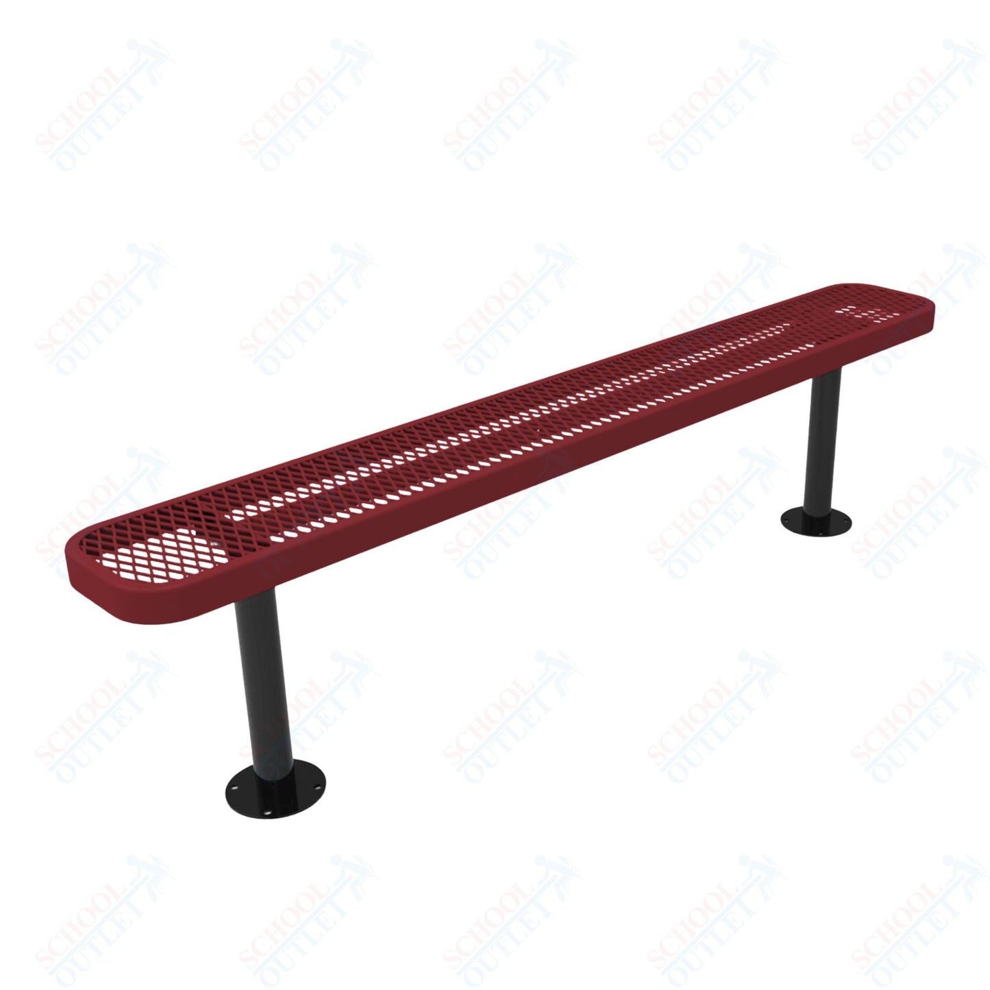 MyTcoat - Standard Outdoor Bench with Back - Surface Mount 6' L (MYT-BRT06-23)