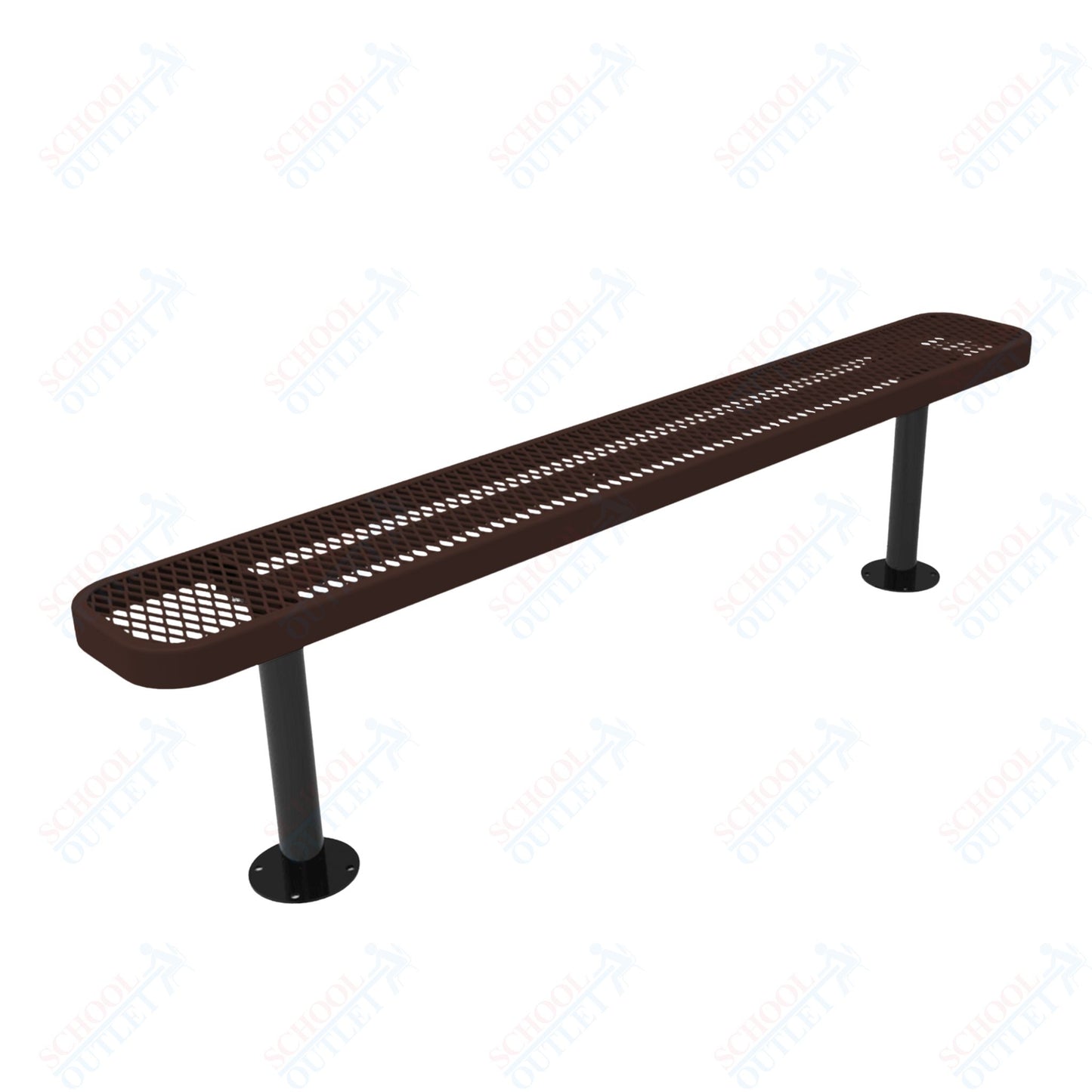 MyTcoat - Standard Outdoor Bench with Back - Surface Mount 6' L (MYT-BRT06-23)