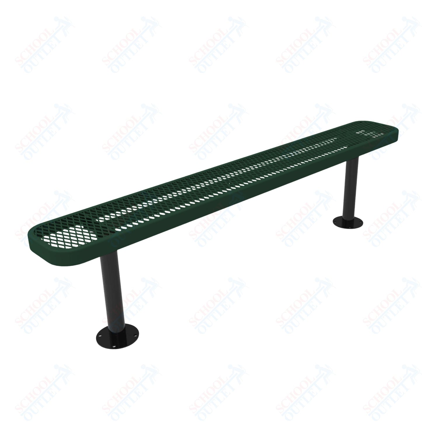MyTcoat - Standard Outdoor Bench with Back - Surface Mount 6' L (MYT-BRT06-23)