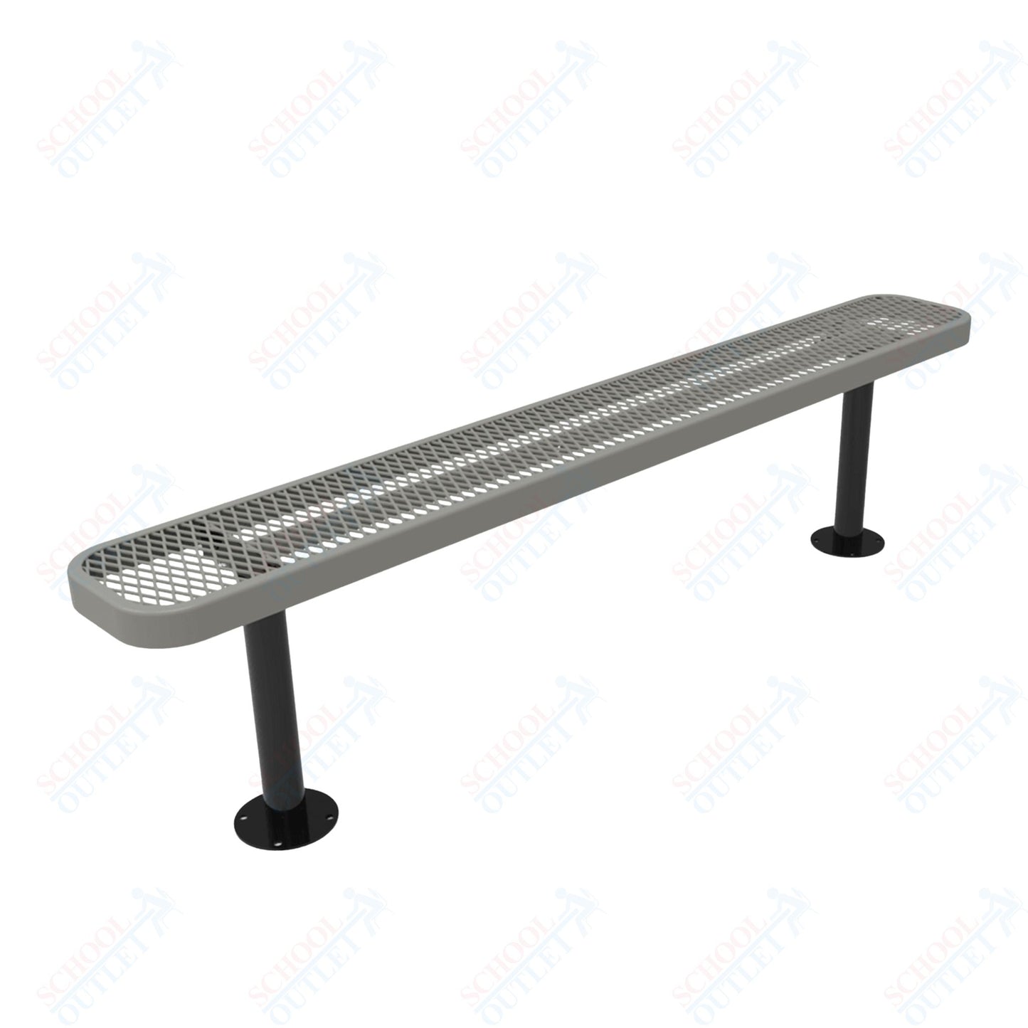 MyTcoat - Standard Outdoor Bench with Back - Surface Mount 6' L (MYT-BRT06-23)