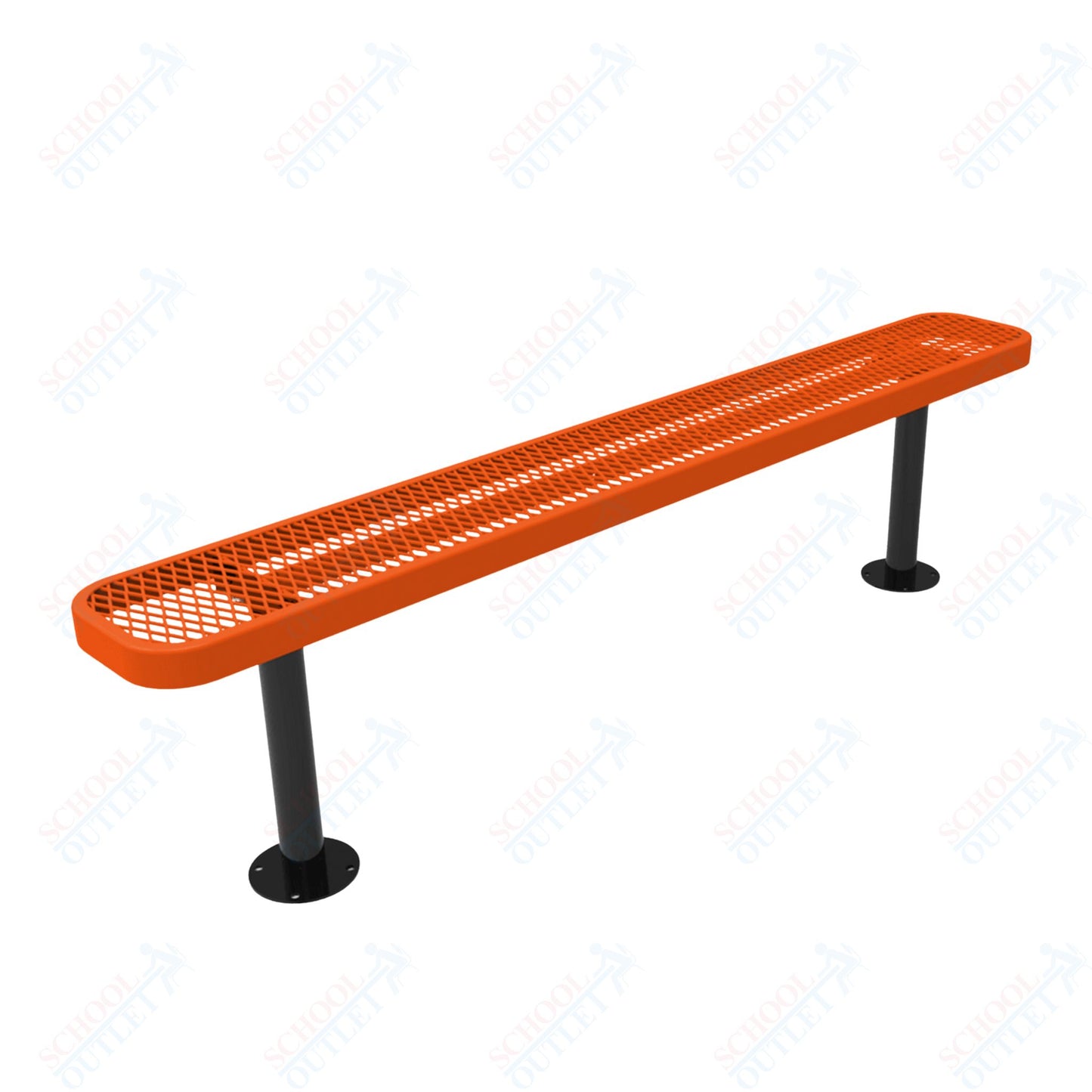 MyTcoat - Standard Outdoor Bench with Back - Surface Mount 6' L (MYT-BRT06-23)