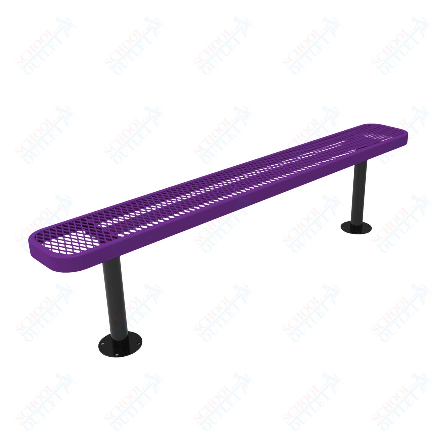 MyTcoat - Standard Outdoor Bench with Back - Surface Mount 6' L (MYT-BRT06-23)