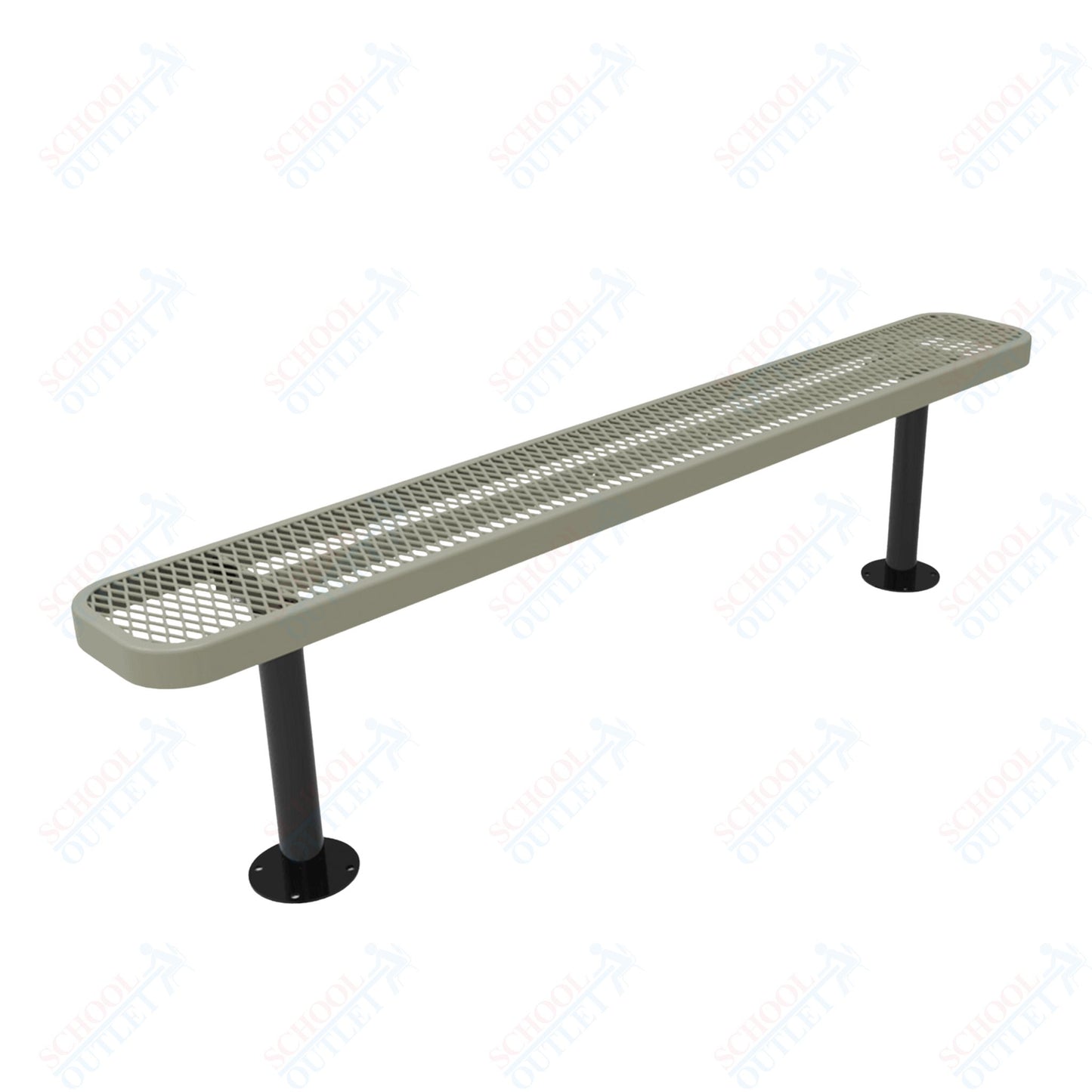 MyTcoat - Standard Outdoor Bench with Back - Surface Mount 6' L (MYT-BRT06-23)