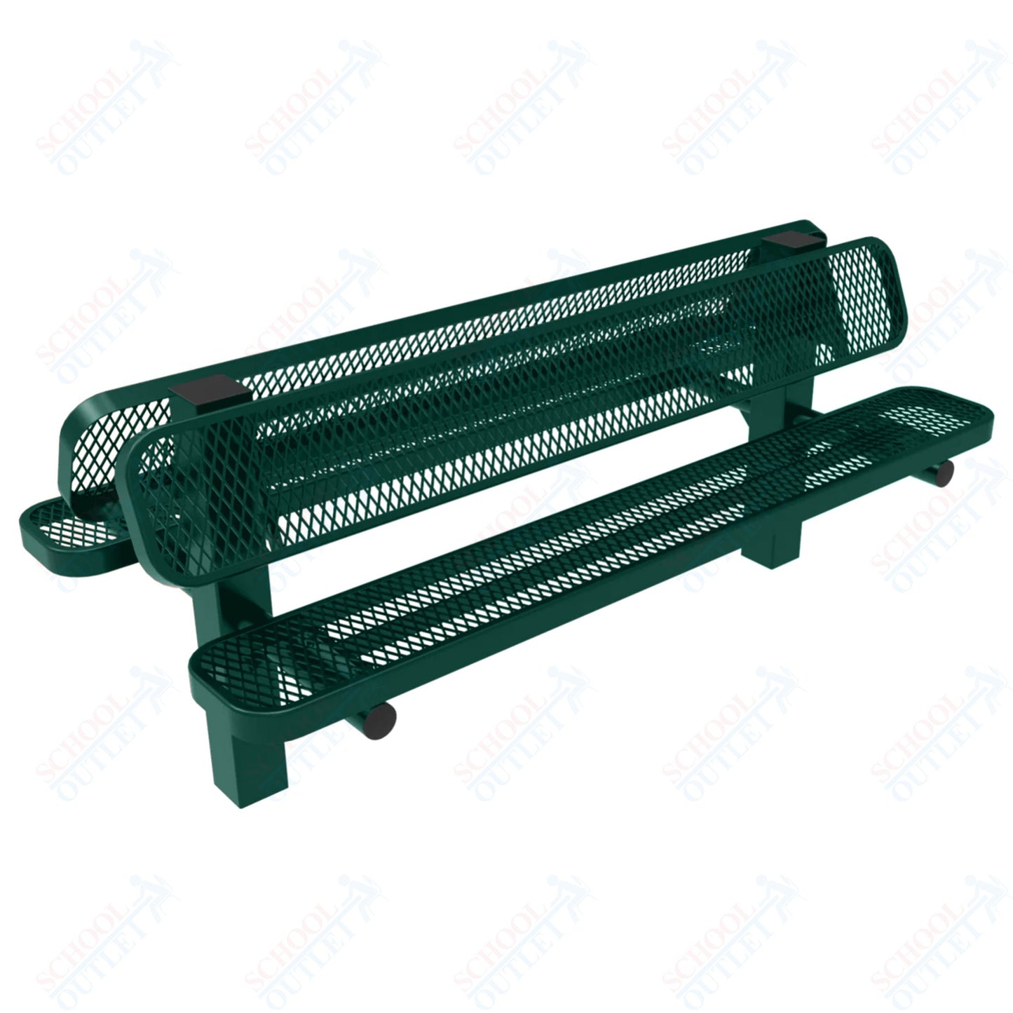 MyTcoat - Double Pedstal Outdoor Bench with Back - Inground Mount 6' L (MYT-BRT06-61-002)