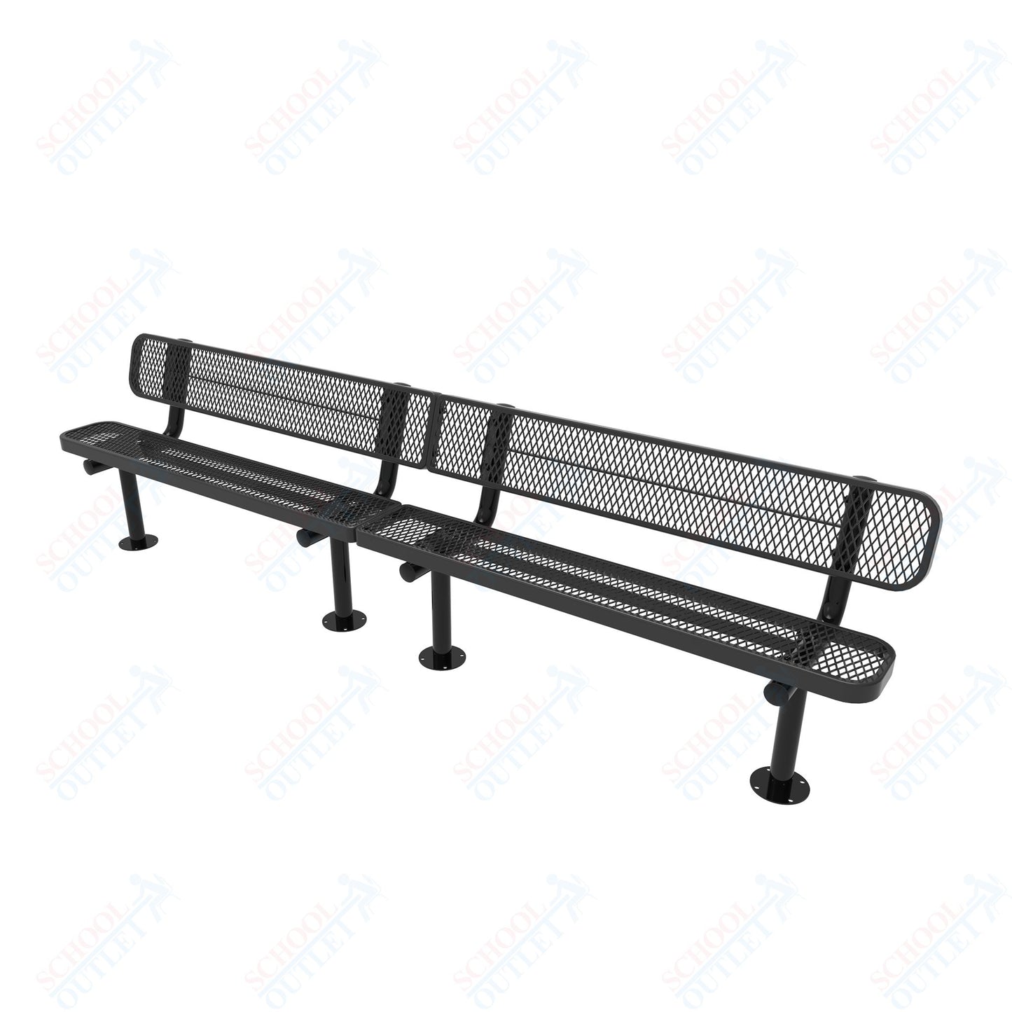 MyTcoat - Standard Outdoor Bench with Back - Surface Mount 10' L (MYT-BRT10-20)
