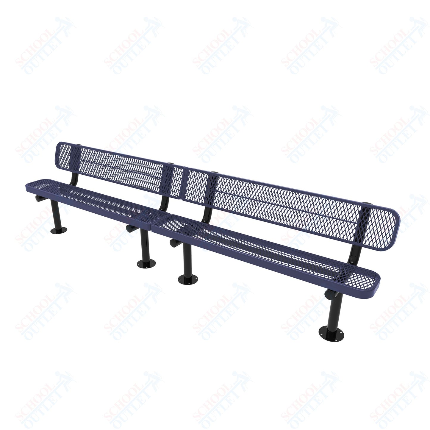 MyTcoat - Standard Outdoor Bench with Back - Surface Mount 10' L (MYT-BRT10-20)