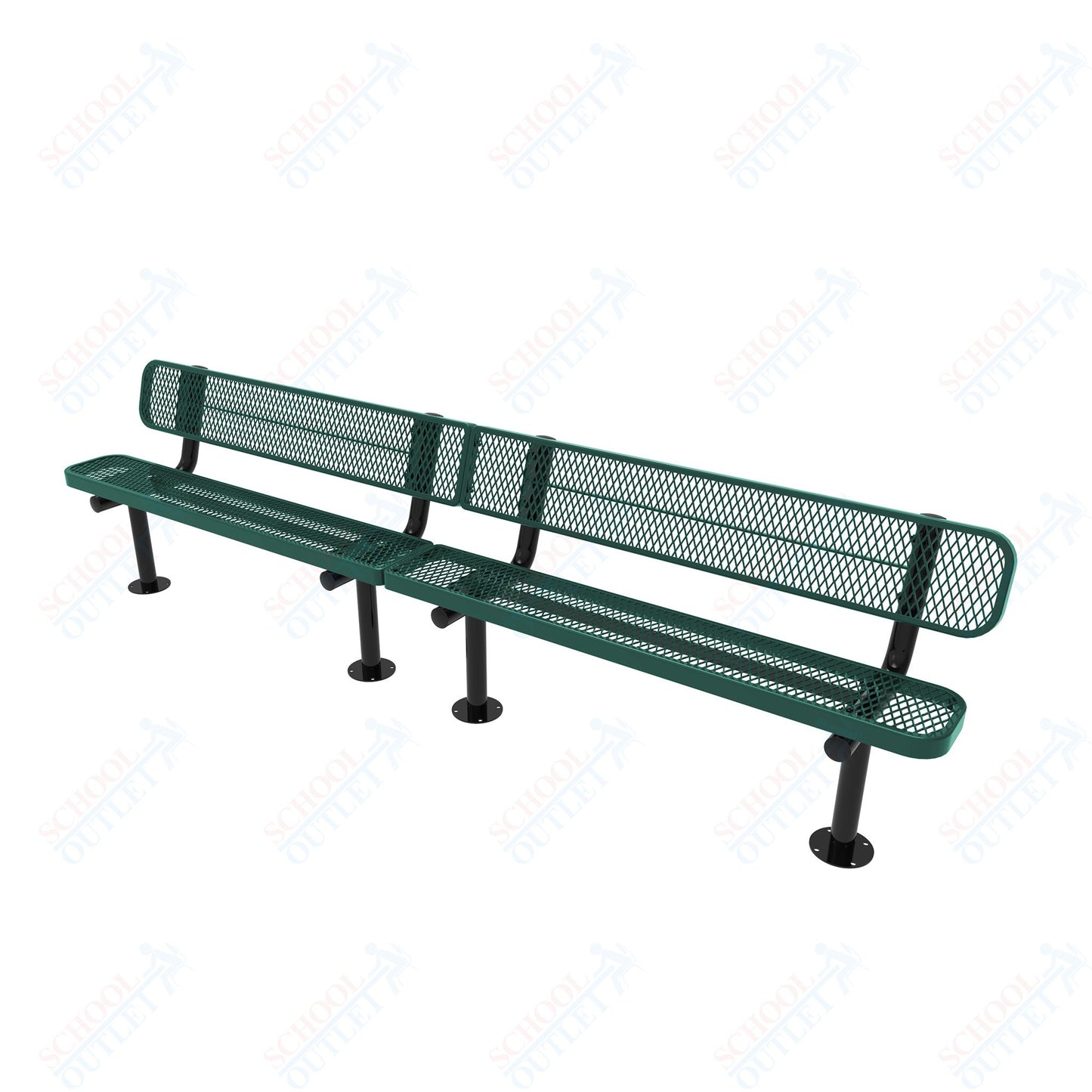 MyTcoat - Standard Outdoor Bench with Back - Surface Mount 10' L (MYT-BRT10-20)