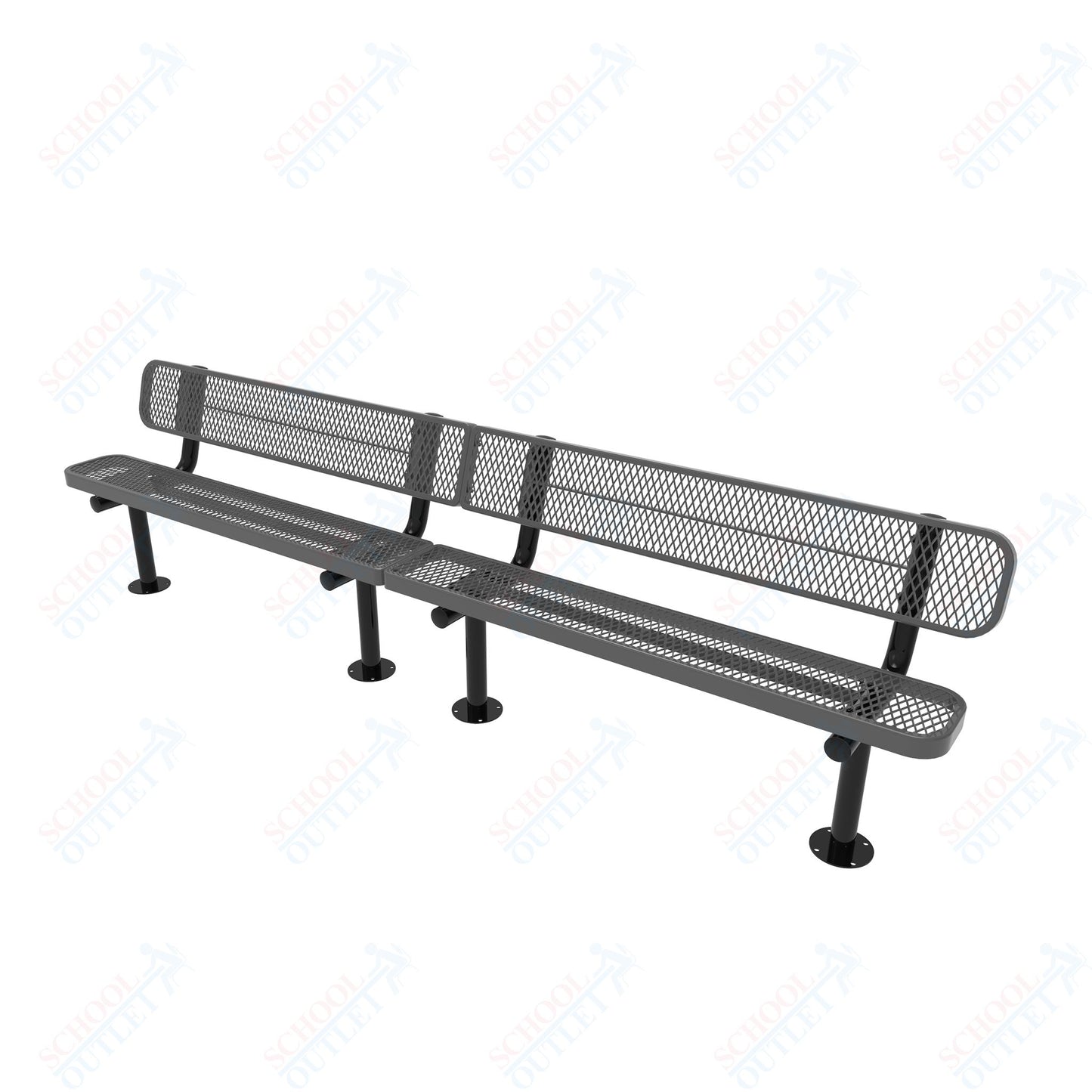 MyTcoat - Standard Outdoor Bench with Back - Surface Mount 10' L (MYT-BRT10-20)