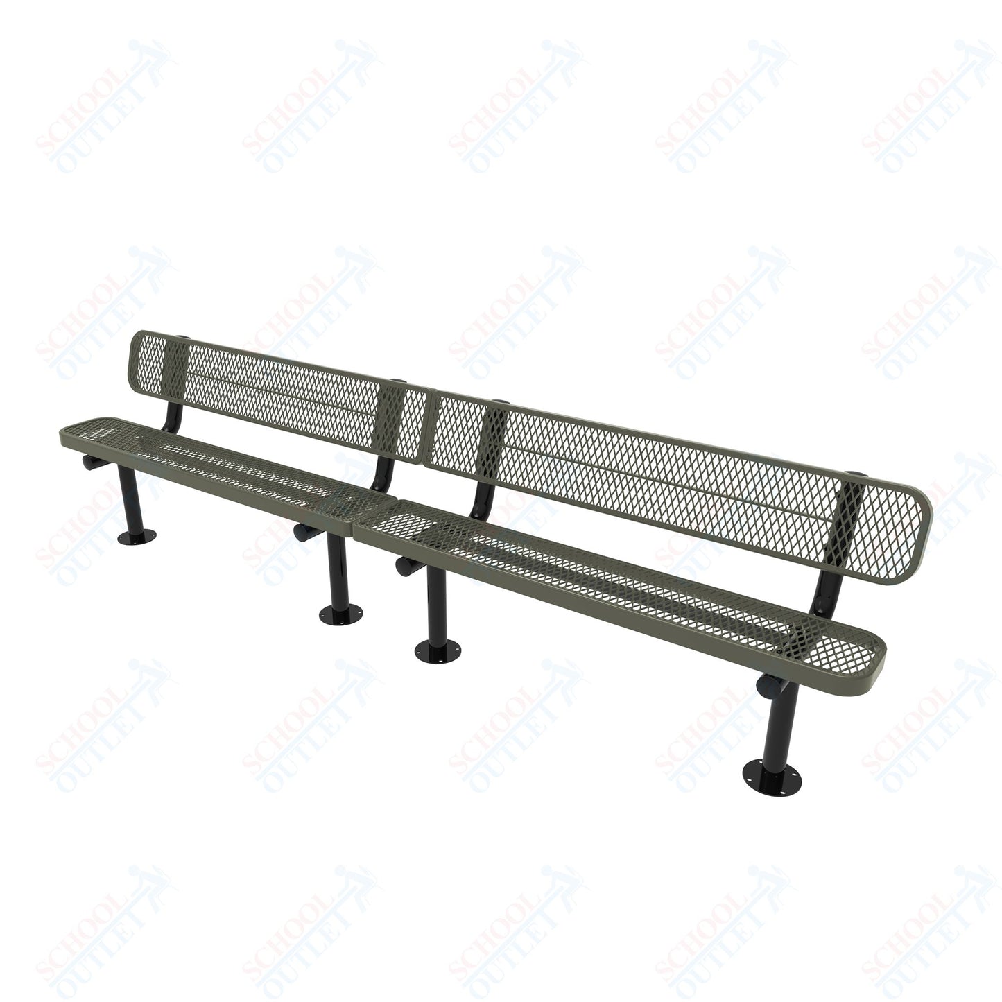 MyTcoat - Standard Outdoor Bench with Back - Surface Mount 10' L (MYT-BRT10-20)