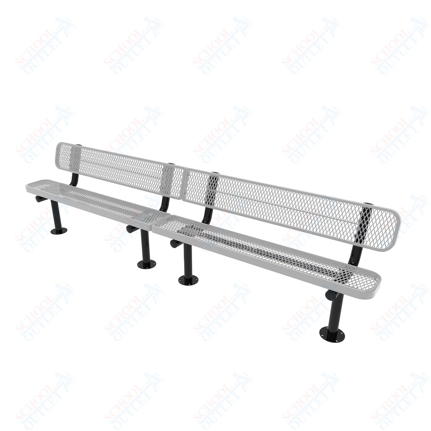 MyTcoat - Standard Outdoor Bench with Back - Surface Mount 10' L (MYT-BRT10-20)